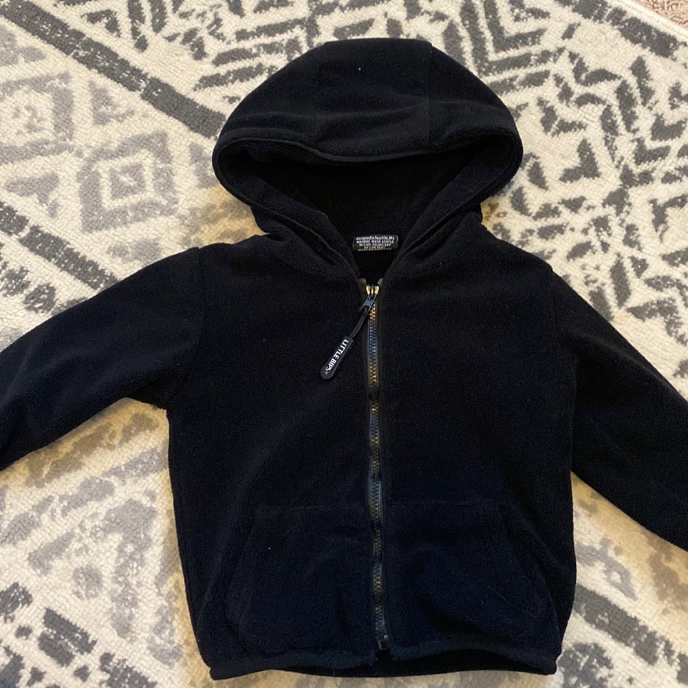 Little Bipsy Double Lined Fleece Zip Up Hoodie- Baby Boy 6-12 Months
